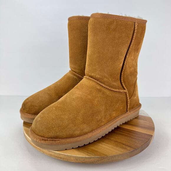 Koolaburra by UGG 8 Koola Short Chestnut Womens Faux Fur Shearling Suede Boots - Picture 3 of 9